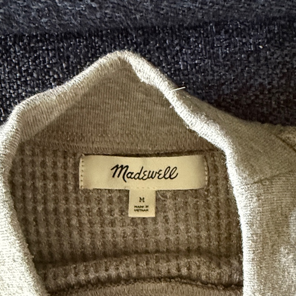 Madewell Women's Beige Waffle-Knit Turtleneck Sweater - Picture 2 of 3